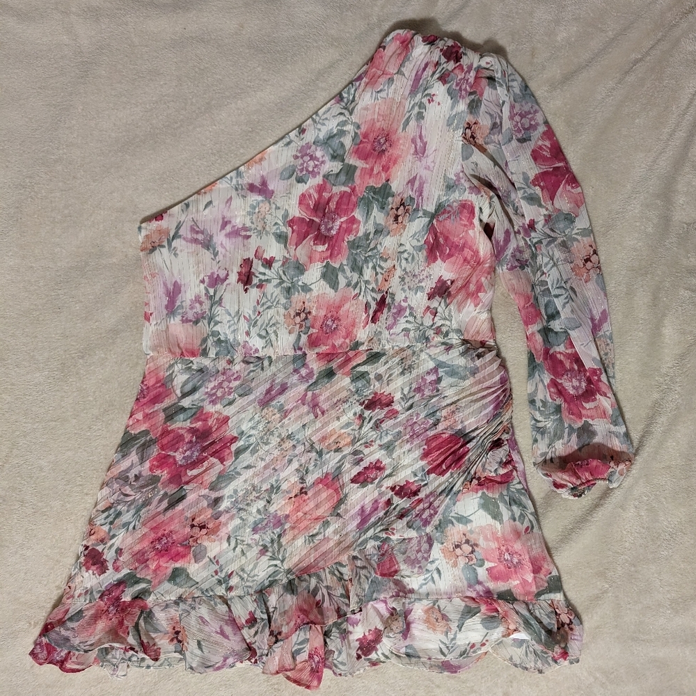 Express One Shoulder Floral Romper